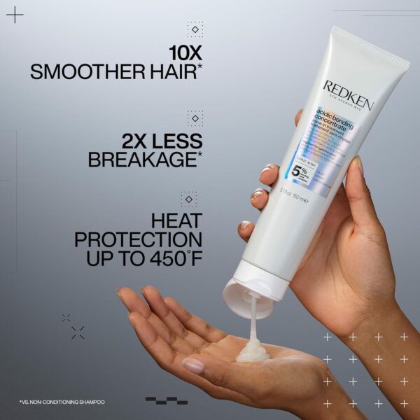 REDKEN Acidic Bonding Concentrate Leave-In Treatment, Bond Repair, Heat Protection, Adds Smoothness, Repairs and Protects, 150 ml