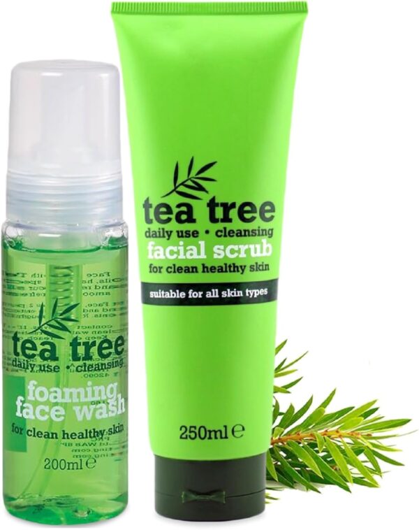 Tea Tree Foaming Face Wash & Facial Scrub | Cleansing, Gentle Exfoliation to Remove Dead Skin cells, Unclog Pores & Refresh The Skin | 2 Pack