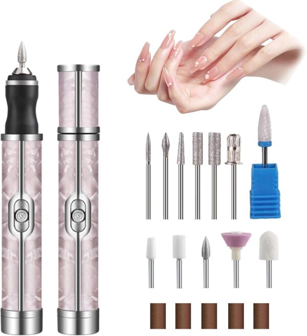 Neyared 4 Speed Electric Nail File with 18 Grinding Heads for Thick Toe Nails, Cordless Nails Drill for Nursing Peeling Removing Grinding Edge