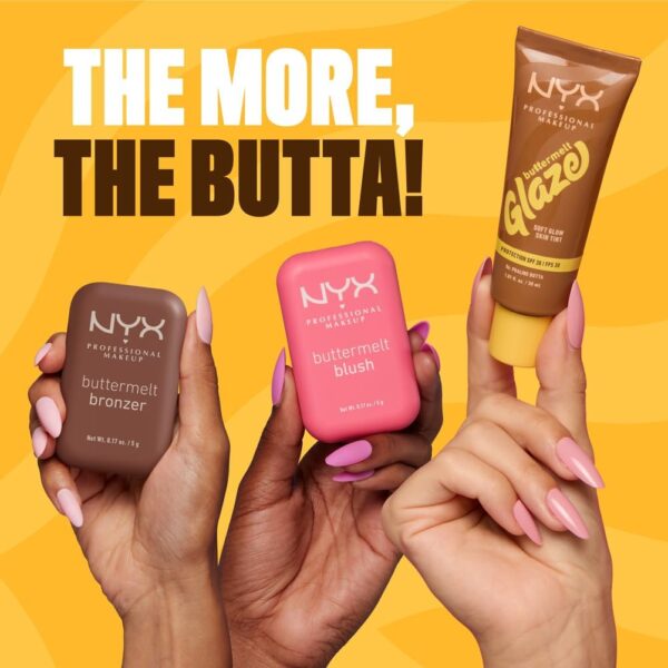 NYX Professional Makeup Buttermelt Glaze Soft Glow Skin Tint + SPF/FPS 30, Foundation, 12h Wear, Vanilla Bean Butta