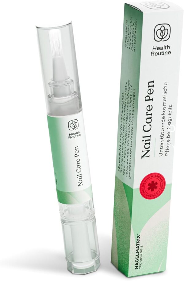 HealthRoutine Nail Care Pen – The Original from Austria with Tea Tree Oil and Vitamin E, Nail Oil Nail Strengthener and Nail Hardener for Damaged Nails, 4ml
