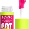 NYX Professional Makeup Lip Gloss, High Shine, Non-Sticky FInish, 12 Hours Hydrating, Fat Applicator, With Squalane, Raspberry and Cloudberry Oils, Fat Oil Lip Drip, Shade: Supermodel
