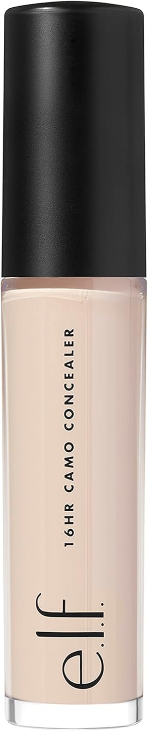 e.l.f. 16HR Camo Concealer Full Coverage Lightweight Conceals Corrects Contours Highlights Dries Matte Shades + 27 Colours Ideal for All Skin Types, Light Ivory, 6 millilitre
