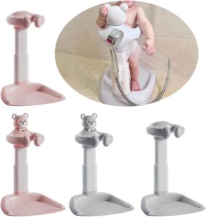 Adjustable Baby Shower Stand with Anti-Slip Base, Hug Bath Tower for Standing Up Themselves, 6-18 Months Toddler Shower Stand Support, Bathing Seat Chair Handle, Free Mother Hands