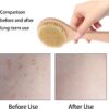RUIENGCOMM Back Scrubber for Shower Natural Bristles Bath Brush Shower Brush with Short Handle Dry Bath Body Brush with Soft Natural Bristles for Exfoliating Skin