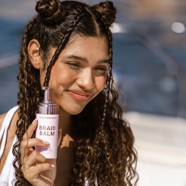The Beachwaver Co. Haircare Braid Balm Pre-Braid Prep - Full Size (4 Fl Oz) | Frizz-Taming Hair Primer Foam | Strengthen and Reduce Flyaways with HiX Vegan Bond Multipliers | For All Hair Types