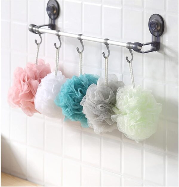 YUEMING 5 pcs Mesh Pouf Bath Sponge, Bath Sponge Shower Loofahs Balls, Mesh Loofah Body Exfoliating Shower Ball Shower Sponge for Women and Men(Random Color