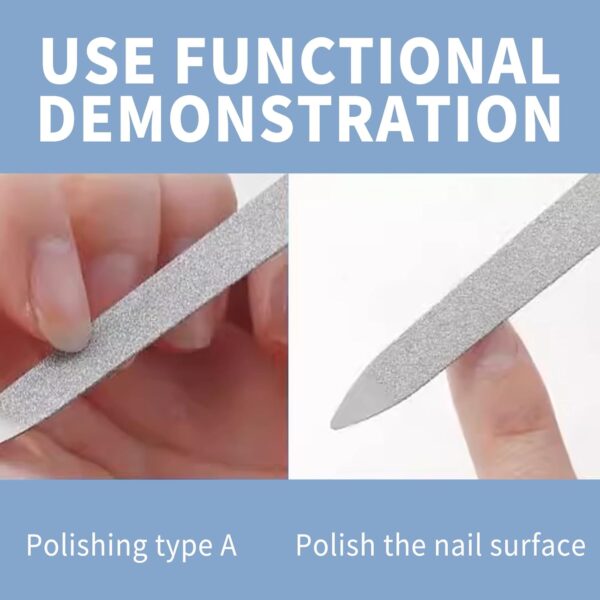 8 Pack Grade Stainless Steel Nail Files - Dual Grit 100/180 Professional Nail Care Kit for Women & Men, 6’’ Rust-Proof Nail Filer for Natural Nails, Home Salon & Travel Use (Elegant Black/White)