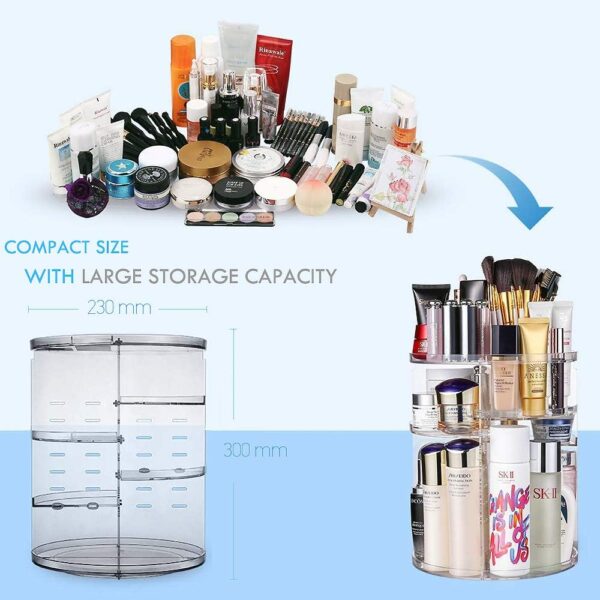 618fsehsIWL._AC_SL1000_.jpg Rotating Makeup Organizer 360 Degree Adjustable Cosmetic Storage Makeup Spinning Holder Storage Rack with 7 Layers Large Capacity , Display Stand Box Perfect for Dresser Bedroom Bathroom (Transparent)