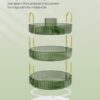 SONGMICS Makeup Organiser Rotating, 3-Tier Round Skincare Organiser, Customisable, Toiletries Cosmetics Organiser, Gift, Pale Green JKA011C01