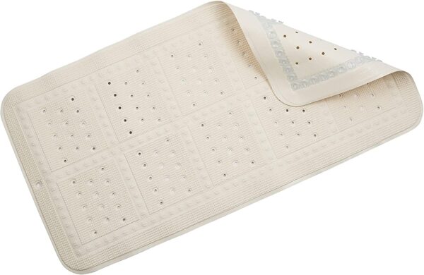 Croydex Bathrooms Non Slip Anti Bacterial Cusioned Vinyl Bath Mat with Secure Grip Suction Cups for Bathroom, Bathtub & Shower, 55cm x 35cm