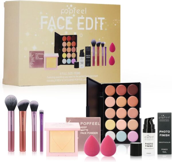 FantasyDay All-in-one Makeup Gift Sets | Full Make up Kit for Women Girls Xmas Essential Bundle Include Eyeshadow Palette Lipstick Blush Concealer Face Powder Eyeliner Lipgloss Mascara Eyebrow Pencil