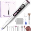Denabuty Cordless Electric Nail Drill Machine, 13 in 1 Nail File Kit 35000RPM Professional Portable Rechargeable E File for Acrylic Polish Gel Removal Manicure Pedicure Set with 5 Speeds DN-2402