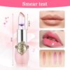 LOPHE Clear Flower Jelly Lipstick, 3Pcs Magic Temperature Color Change Lip Balm, Long Lasting Moisturizing Lip Gloss Set, Nutritious Crystal Lip Stick Makeup Set, Great Gift for Women and Girl