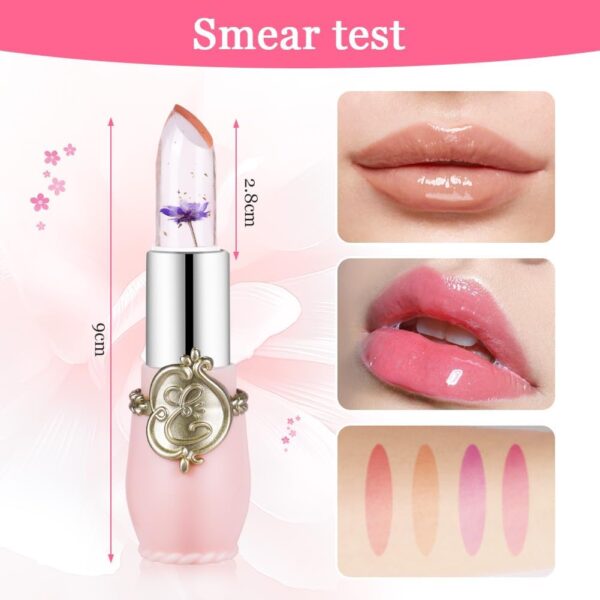 LOPHE Clear Flower Jelly Lipstick, 3Pcs Magic Temperature Color Change Lip Balm, Long Lasting Moisturizing Lip Gloss Set, Nutritious Crystal Lip Stick Makeup Set, Great Gift for Women and Girl