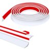 2.5M Shower Tray Sealing Strip, Two Backing Self Adhesive Bath Sink Bathtub Edging Edge Seal Trim, White Gap Caulk Strip, Wet Room Threshold Floor Water Barrier, Countertop Splash Guard
