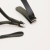 Mylee Manicare Kit – Three Professional, Sleek, Matte Black, Stainless Steel, Salon-Quality Nail Tools In One Stylish Case – Includes Cuticle Nippers, Small Nail Clipper & Dual-Ended Cuticle Pusher