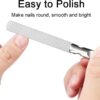 Jaimela Stainless Steel Nail File, Nail File Manicure Tools with Anti-skid Handle and Leather Case, Stainless Steel Nail Care Manicure Tool Accessories for Men Woman