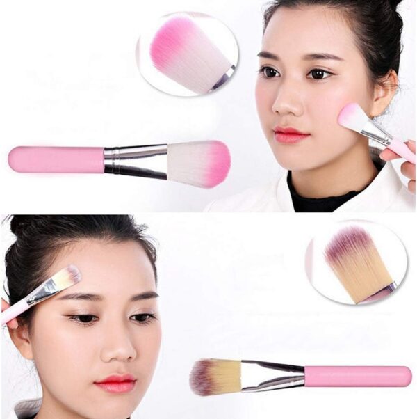 ZHIYE Children Makeup Brushes, 7Pcs Makeup Brush Set Foundation Eyebrow Eyeliner Brush Cosmetic Concealer Brushes for Kids Girls, Women trave - Pink with case