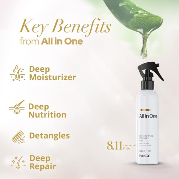 All in One Leave-In – 9-in-1 Multipurpose Finishing Mist for All Hair Types – Hydrates, Nourishes, Repairs, Detangles, Adds Shine, and Provides Heat and Sun Protection – 8.11 Fl Oz (240ml)