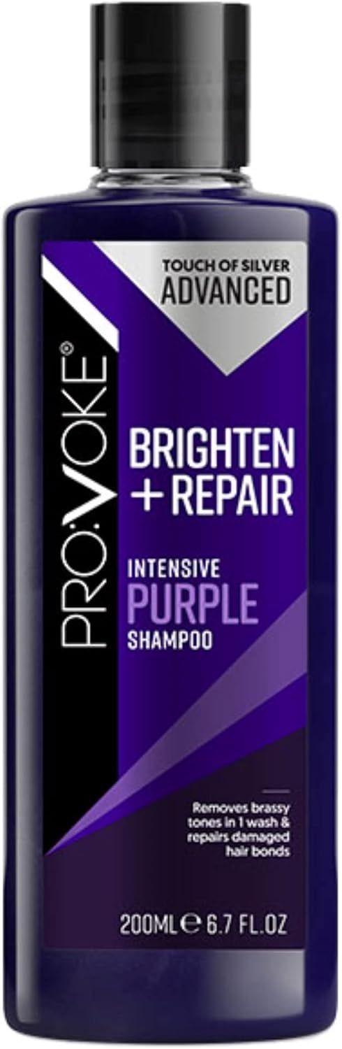 PROVOKE Touch of Silver Advanced Brighten and Repair Shampoo and Conditioner 200 ml Removes Brassy Yellow Tones Instantly Deep Repair Nourish and Restore Duo Pack