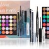 LHLXZQ Eyes Makeup Set, Inclundes 40 Colours Eyeshadow Palette Eyeliner Eyebrow Pencil Mascara and Makeup Brushes, Portable Travel Essential Starter Cosmetic Set for Teen Girls Women, 01B