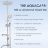 AQUALONA® Aquacapri Shower Column, Overhead and Handheld Shower with 5 Different Sprays Brass Exchange Valve, 2 Hoses Included (Aquacapri Shower Column)