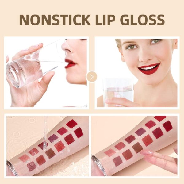 HQDA 12 Colors Matte Liquid Lipstick Set Velvety Lip Gloss Lip Kit Waterproof Long Lasting Wear Durable Nude Lip Gloss Beauty Cosmetics Gift Box Set (Set A), Pack Of 1