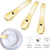 WLLHYF Mini Metal Makeup Spatula Skin Care Cosmetic Spoon Reusable Applicator, Beauty Scoop for Facial Cosmetic for Face Mask Cream Lotions Moisturizers (3 Gold)