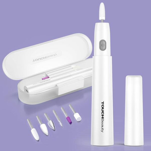 TOUCHBeauty Electric Nail Drill: Professional Nail Files for Acrylic Gel Nails - Lightweight and Portable Manicure Pedicure Kit with Case