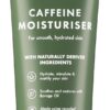 ManCave Natural Caffeine Moisturiser 100ml, Helps Reduce Signs of Fatigue, with UV Absorbers, Suitable for all Skin Types, Dermatologically Tested, Vegan, Made in England, Packaging May Vary