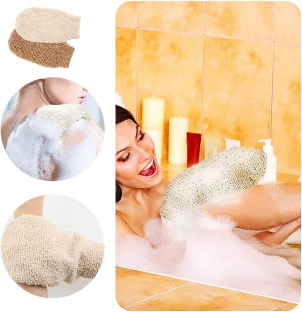 CHAOYUELYF 2 Pack Exfoliating Glove Bath Shower Glove Dead Skin Bath Scrub Mitten for Body Spa Massage Deep Exfoliating Mitt Bath Glove