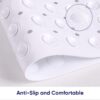 MOONLIGHT20015 Shower Bath Mat Non Slip Anti Mould & Mildew with Strong Suction Cups Grip and Drain Holes Soft Rubber Shower Mats - PVC Bathroom Mat Machine Washable (70x38cm, White)