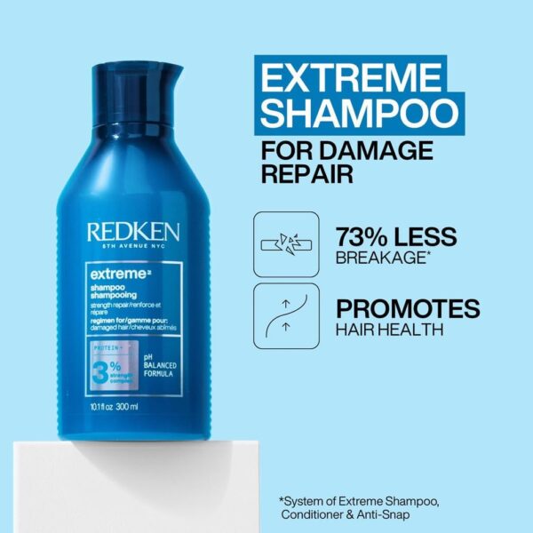 REDKEN Shampoo, For Damaged Hair, Repairs Strength & Builds Resilience, Extreme