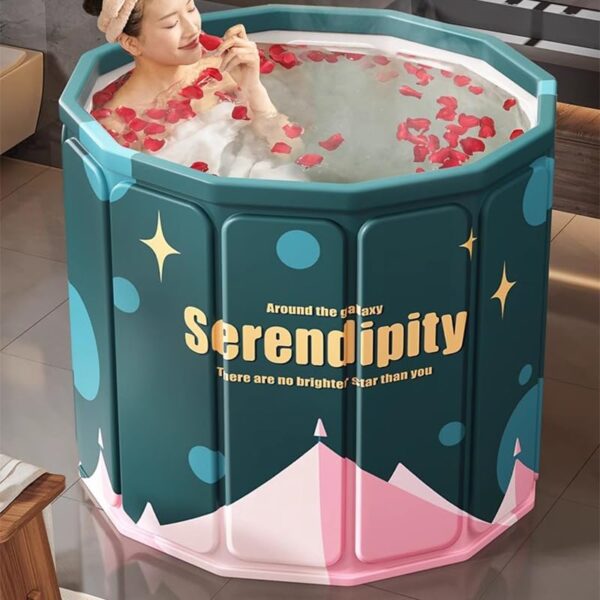 XUDREZ Foldable Soaking Baths for Adult Portable Bathtub Standing Bucket Hot Bath Tub SPA for Bathroom Shower Insulation Thickened 27.5 * 27.5 * 25.5In