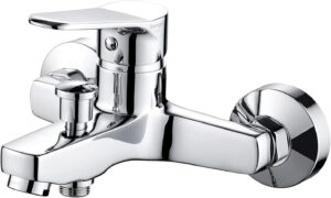 IBERGRIF M13059-1 Single Lever Bath Shower Mixer Taps, Bathroom Tub Filler Brass Faucet, Bath Shower Valve, Wall Mounted, Chrome