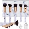 Makeup Brushes HEYMKGO Professional Marble Makeup Brush Set, Soft and Odor-free Natural Synthetic Bristles,10PCS + 2 Sponge Puff + Marble Pattern Cosmetics Bag