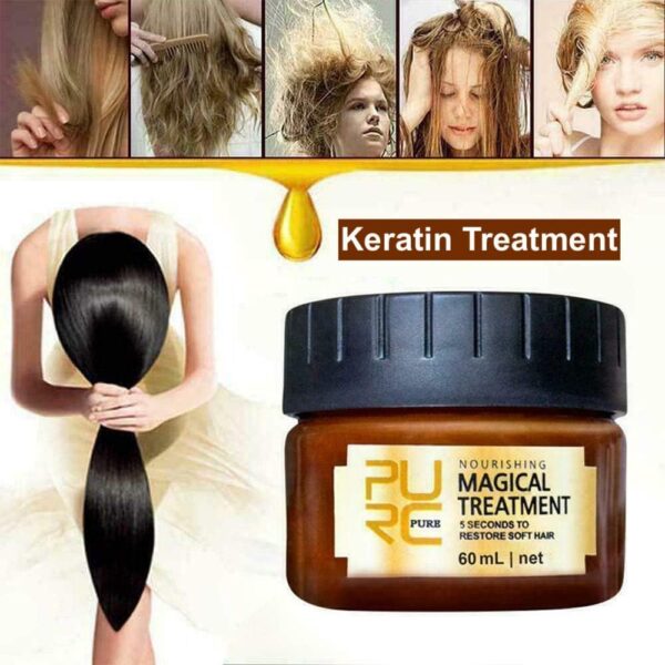 61DTF5oJvcL._AC_SL1000_.jpg Glamza Pure Magical Hair Mask 60ml Keratin Argan Hair Treatment 5 Seconds Mask Root Repair Nourishing