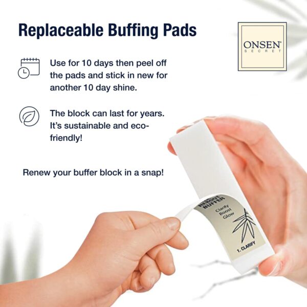Nail Buffer Block – Replacement Strips, 3 Way Buffing – File, Smooth, Shine, Mini Natural Nail Polisher with 3 Sides – Coarse, Soft, Silky for Professional Nail Care, Replacement Nail Buffer by Onsen