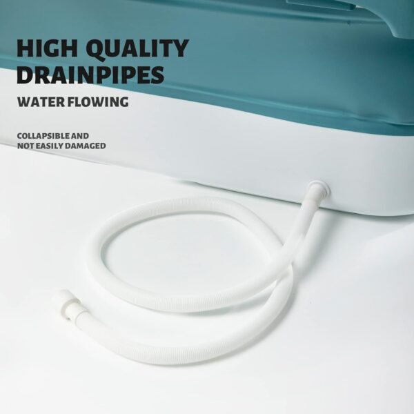 61DvekslMBL._AC_SL1500_.jpg Schwänlein® Foldable Adult Bathtub, Portable Bathtub Adult, Folding Bathtub 158X62X52cm Large with Lid and Soap Box (158cm Blue)