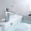 Hapilife Basin and Bath Mixer Tap with Shower Attachment Set Slotted Pop up Waste Waterfall Bathroom Sink Tap Cloakroom Bathtub Tub Filler Tap Mixers Monobloc Chrome Brass Bathroom Taps Set