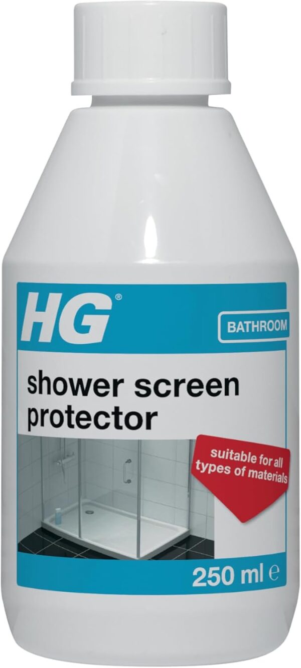 HG Shower Screen Protector, Shower Screen Cleaner & Tile Protector for Walls & Bathroom Furniture, Limescale Remover & Glass Cleaner Shield, Bath Screen Protector - 250ml