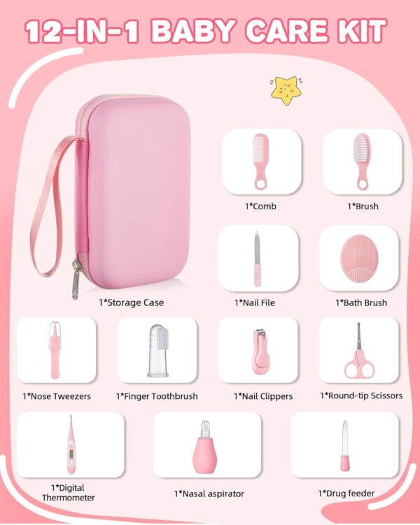 Baby Healthcare and Grooming Kit, Samton Newborn Essentials Stuff, Baby Safety Health Nursery Care Set with Nail Files Clippers, Hair Brush, Comb and More for New Born Infant Toddlers Boys Girls