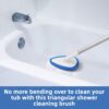 Qaestfy Shower Bathtub Tub Tile Scrubber Cleaning Brush with 51'' Handle, 5 Non-Scratch Scouring Pads, Adjustable Long Handled Scrub Brush for Cleaning Shower Bathroom Vessel Sinks Toilet Wall Floor