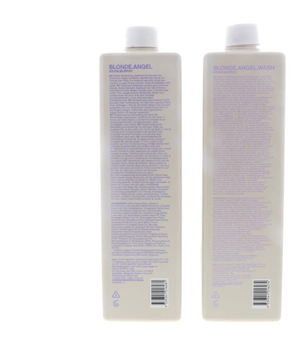 KEVIN.MURPHY BLONDE.ANGEL.WASH & BLONDE.ANGEL - Purple Shampoo for Blondes - Blonde Colour Conditioner - Colour Enhancement Hair Care - Colour Safe - Paraben/Sulphate Free - 1 L / 33.8 fl oz