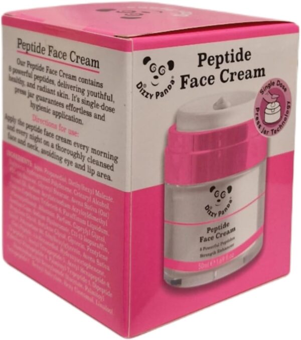 Dizzy Panda Peptide Face Cream 50ml - Advanced Anti-Aging Formula with Single-Dose Press Jar Technology