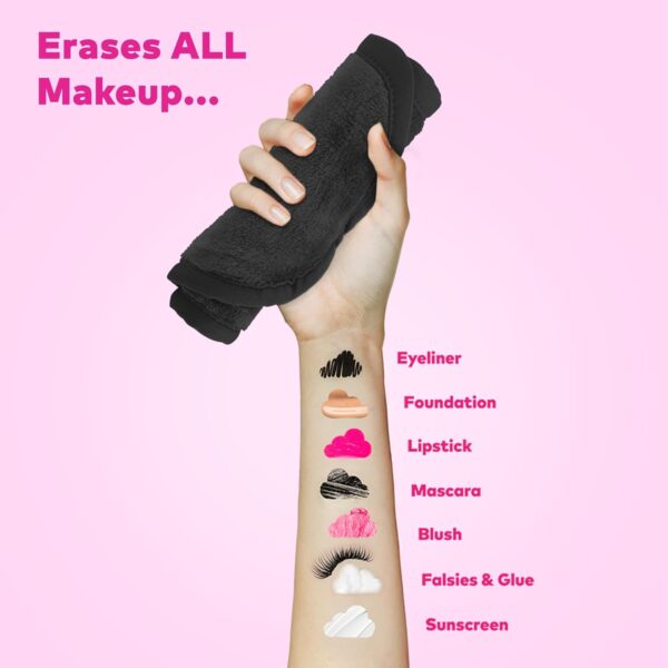 MakeUp Eraser The Original Effortlessly Remove All Makeup Using Only Water, Including Waterproof Mascara, Eyeliner, Foundation, Lipstick, and More - Chic Black