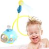 Kalastussaari Baby Bath Toy with Electric Submarine Bathtub Toy Sprinkler Shower Head Pool Spray Water Toy No Battery Blue