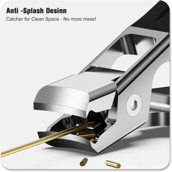 61FhTOnu7oL._AC_SL1500_.jpg FERYES Nail Clippers for Thick Nails with Catcher, Soft Grip Rubber Handle Fingernail Clippers for Effortless Nail Care, Precision & Powerful Thick Nail Cutter for Senior, Men and Women