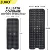 Zuvo Extra-Long Non-Slip Bath Mat (100 x 40 cm, Black) – Anti-Mould, Machine-Washable Shower Mat with Powerful Suction – Ideal for Elderly Kids